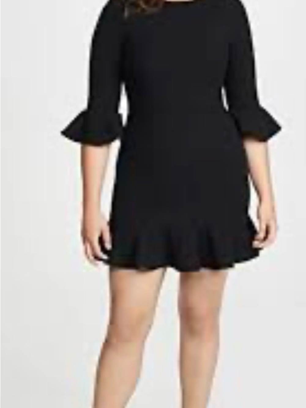 Black Halo Black Ruffle-Hem Fit-and-Flare Dress size 10